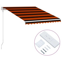 vidaXL Automatisch Einziehbare Markise 350×250 cm Orange und Braun 