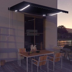 vidaXL Einziehbare Markise mit Windsensor & LED 450x300cm Anthrazit