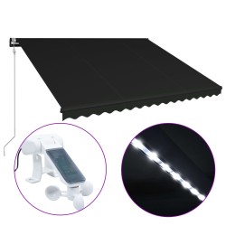 vidaXL Einziehbare Markise mit Windsensor & LED 450x300cm Anthrazit