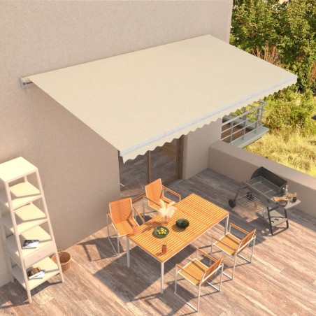 vidaXL Automatisch Einziehbare Markise 600×300 cm Creme