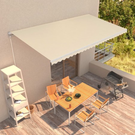 vidaXL Einziehbare Markise Handbetrieben 600 x 300 cm Creme