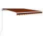 vidaXL Einziehbare Markise Handbetrieben 350 x 250 cm Orange und Braun vidaXL Einziehbare Markise Handbetrieben 350 x 250 cm Orange und Braun