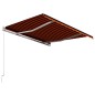 vidaXL Einziehbare Markise Handbetrieben 350 x 250 cm Orange und Braun vidaXL Einziehbare Markise Handbetrieben 350 x 250 cm Orange und Braun