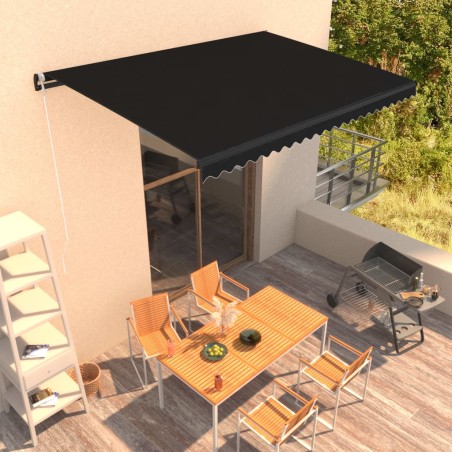 vidaXL Einziehbare Markise Handbetrieben 450 x 300 cm Anthrazit
