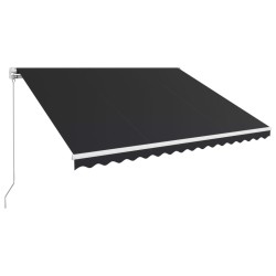vidaXL Einziehbare Markise Handbetrieben 450 x 300 cm Anthrazit