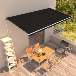 vidaXL Einziehbare Markise Handbetrieben 600 x 300 cm Anthrazit