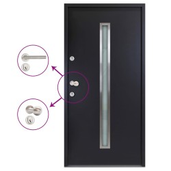 vidaXL Haustür Aluminium Anthrazit 90x200 cm