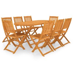 vidaXL 9-tlg. Garten-Essgruppe Klappbar Massivholz Akazie