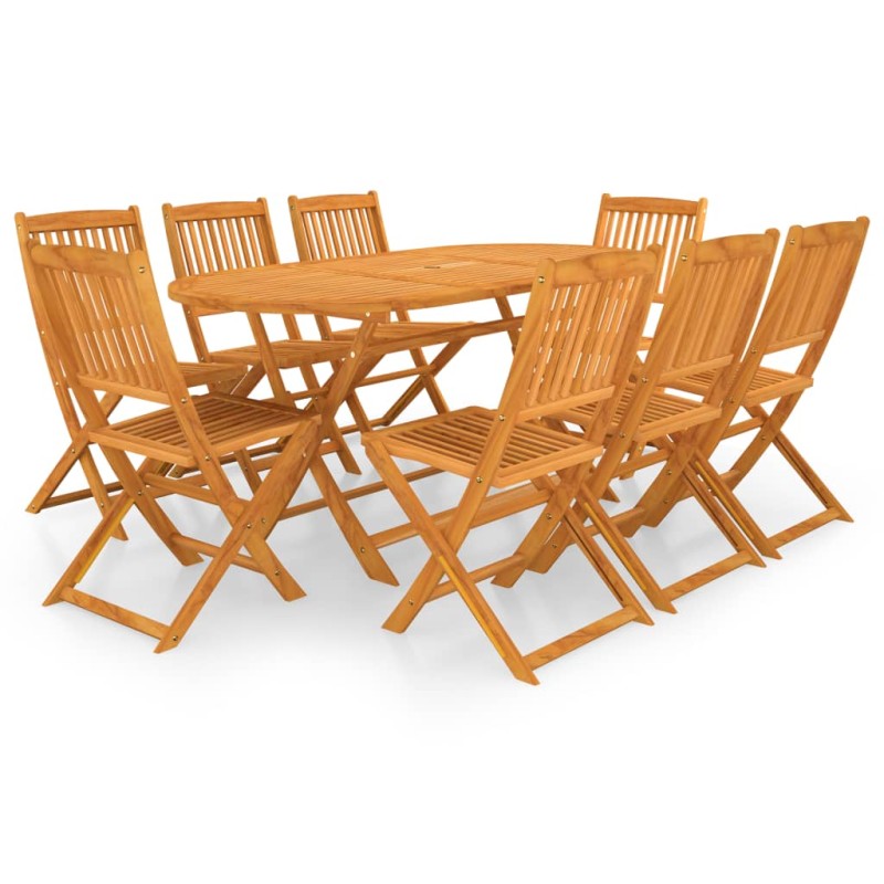 vidaXL 9-tlg. Garten-Essgruppe Klappbar Massivholz Akazie vidaXL 9-tlg. Garten-Essgruppe Klappbar Massivholz Akazie