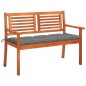vidaXL 2-Sitzer-Gartenbank mit Auflage 120 cm Massivholz Eukalyptus vidaXL 2-Sitzer-Gartenbank mit Auflage 120 cm Massivholz Eukalyptus