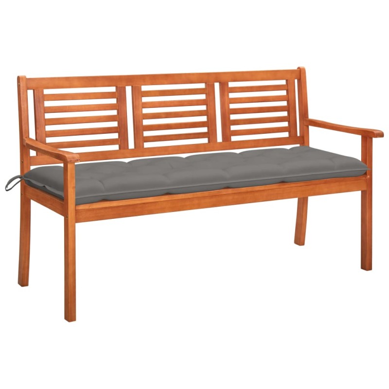 vidaXL 3-Sitzer-Gartenbank mit Auflage 150 cm Massivholz Eukalyptus vidaXL 3-Sitzer-Gartenbank mit Auflage 150 cm Massivholz Eukalyptus