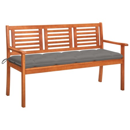 vidaXL 3-Sitzer-Gartenbank mit Auflage 150 cm Massivholz Eukalyptus