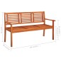 vidaXL 3-Sitzer-Gartenbank mit Auflage 150 cm Massivholz Eukalyptus vidaXL 3-Sitzer-Gartenbank mit Auflage 150 cm Massivholz Eukalyptus
