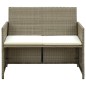 vidaXL 2-Sitzer-Gartensofa mit Polstern Beige Poly Rattan vidaXL 2-Sitzer-Gartensofa mit Polstern Beige Poly Rattan