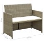 vidaXL 2-Sitzer-Gartensofa mit Polstern Beige Poly Rattan vidaXL 2-Sitzer-Gartensofa mit Polstern Beige Poly Rattan