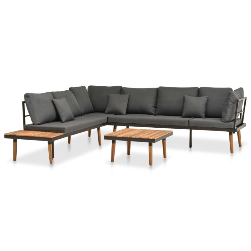 vidaXL 4-tlg. Garten-Lounge-Set mit Auflagen Massivholz Akazie vidaXL 4-tlg. Garten-Lounge-Set mit Auflagen Massivholz Akazie