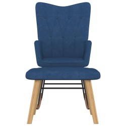 vidaXL Schaukelsessel mit Hocker Blau Stoff