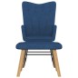 vidaXL Schaukelsessel mit Hocker Blau Stoff vidaXL Schaukelsessel mit Hocker Blau Stoff