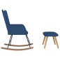 vidaXL Schaukelsessel mit Hocker Blau Stoff vidaXL Schaukelsessel mit Hocker Blau Stoff