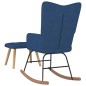 vidaXL Schaukelsessel mit Hocker Blau Stoff vidaXL Schaukelsessel mit Hocker Blau Stoff