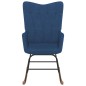 vidaXL Schaukelsessel mit Hocker Blau Stoff vidaXL Schaukelsessel mit Hocker Blau Stoff