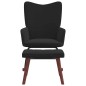 vidaXL Schaukelstuhl mit Hocker Schwarz Samt und PVC vidaXL Schaukelstuhl mit Hocker Schwarz Samt und PVC