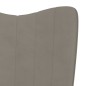 vidaXL Schaukelsessel mit Hocker Hellgrau Samt vidaXL Schaukelsessel mit Hocker Hellgrau Samt