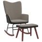 vidaXL Schaukelsessel mit Hocker Hellgrau Samt und PVC vidaXL Schaukelsessel mit Hocker Hellgrau Samt und PVC