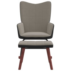 vidaXL Schaukelsessel mit Hocker Hellgrau Samt und PVC