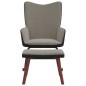 vidaXL Schaukelsessel mit Hocker Hellgrau Samt und PVC vidaXL Schaukelsessel mit Hocker Hellgrau Samt und PVC