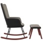 vidaXL Schaukelsessel mit Hocker Hellgrau Samt und PVC vidaXL Schaukelsessel mit Hocker Hellgrau Samt und PVC