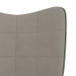 vidaXL Schaukelsessel mit Hocker Hellgrau Samt und PVC vidaXL Schaukelsessel mit Hocker Hellgrau Samt und PVC