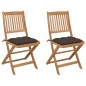 vidaXL Klappbare Gartenstühle 2 Stk. mit Kissen Massivholz Akazie vidaXL Klappbare Gartenstühle 2 Stk. mit Kissen Massivholz Akazie