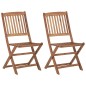 vidaXL Klappbare Gartenstühle 2 Stk. mit Kissen Massivholz Akazie vidaXL Klappbare Gartenstühle 2 Stk. mit Kissen Massivholz Akazie