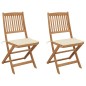 vidaXL Klappbare Gartenstühle 2 Stk. mit Kissen Massivholz Akazie vidaXL Klappbare Gartenstühle 2 Stk. mit Kissen Massivholz Akazie