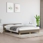 Bettgestell mit Kopfteil Taupe 140x200 cm Stoff Bettgestell mit Kopfteil Taupe 140x200 cm Stoff