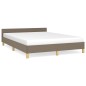 Bettgestell mit Kopfteil Taupe 140x200 cm Stoff Bettgestell mit Kopfteil Taupe 140x200 cm Stoff