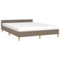 Bettgestell mit Kopfteil Taupe 140x200 cm Stoff Bettgestell mit Kopfteil Taupe 140x200 cm Stoff