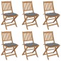 vidaXL Klappbare Gartenstühle 6 Stk. mit Kissen Massivholz Akazie vidaXL Klappbare Gartenstühle 6 Stk. mit Kissen Massivholz Akazie