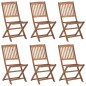 vidaXL Klappbare Gartenstühle 6 Stk. mit Kissen Massivholz Akazie vidaXL Klappbare Gartenstühle 6 Stk. mit Kissen Massivholz Akazie