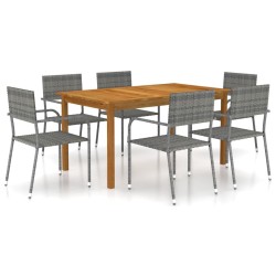vidaXL 7-tlg. Garten-Essgruppe Grau