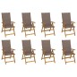 vidaXL Klappbare Gartenstühle mit Kissen 8 Stk. Massivholz Akazie vidaXL Klappbare Gartenstühle mit Kissen 8 Stk. Massivholz Akazie