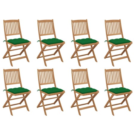 vidaXL Klappbare Gartenstühle mit Kissen 8 Stk. Massivholz Akazie