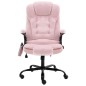 vidaXL Massage-Bürostuhl Rosa Samt vidaXL Massage-Bürostuhl Rosa Samt