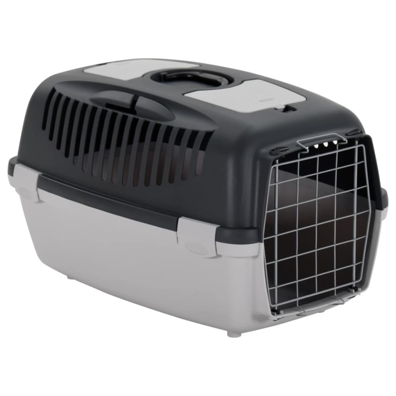 vidaXL Transportbox für Haustiere Grau und Schwarz 61x40x38 cm PP vidaXL Transportbox für Haustiere Grau und Schwarz 61x40x38 cm PP