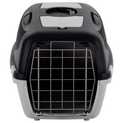 vidaXL Transportbox für Haustiere Grau und Schwarz 61x40x38 cm PP