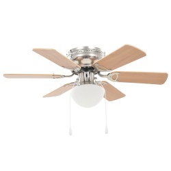 vidaXL Dekorativer Deckenventilator mit Leuchtmittel 82 cm Hellbraun