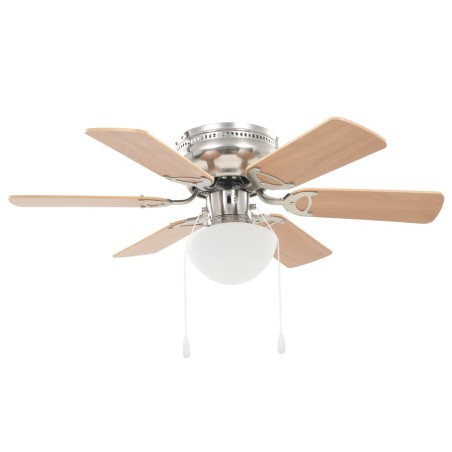 vidaXL Dekorativer Deckenventilator mit Leuchtmittel 82 cm Hellbraun