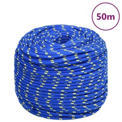 vidaXL Bootsseil Blau 8 mm 50 m Polypropylen