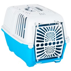 vidaXL Transportbox für Haustiere Weiß Blau 55x36x36 cm Polypropylen